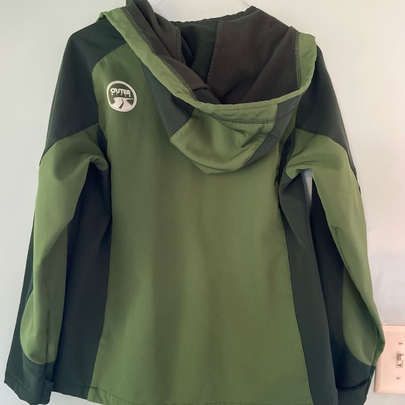 Outer Style hooded Shell full zip Jacket green Medium - Picture 2 of 4